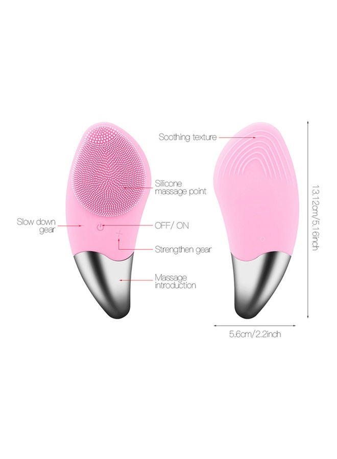 Generic Silicone Facial Cleansing Brush Eye Massager Pink  - Image 3