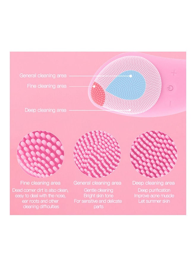 Generic Silicone Facial Cleansing Brush Eye Massager Pink  - Image 4