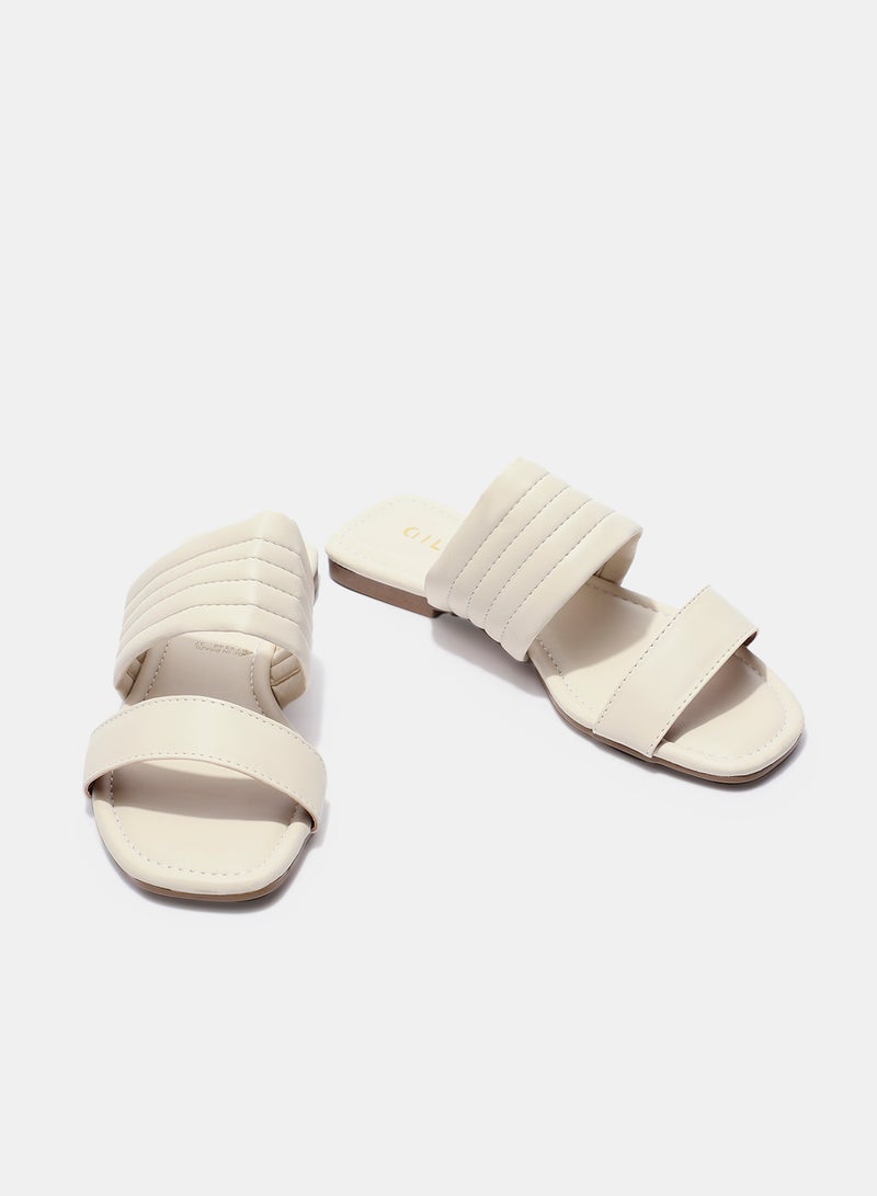 Casual Plain Flat Sandals White - v1627816130/N46213323V_2