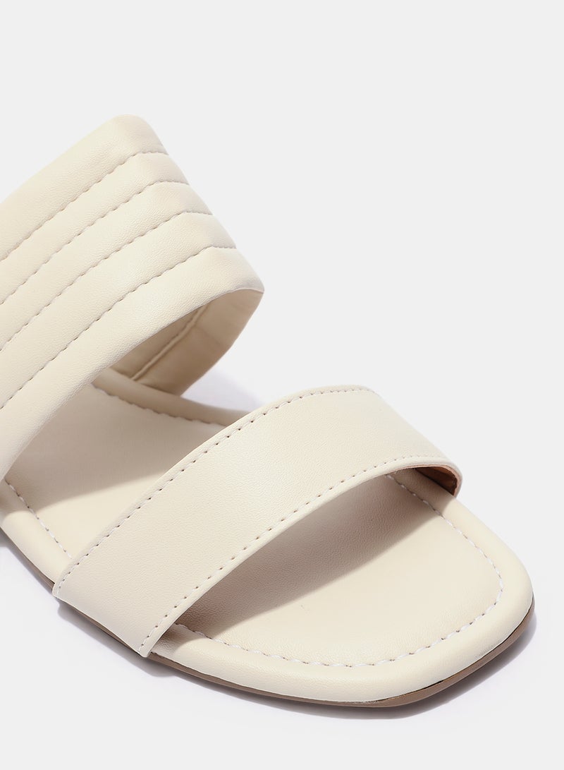 Casual Plain Flat Sandals White - v1627816130/N46213323V_4