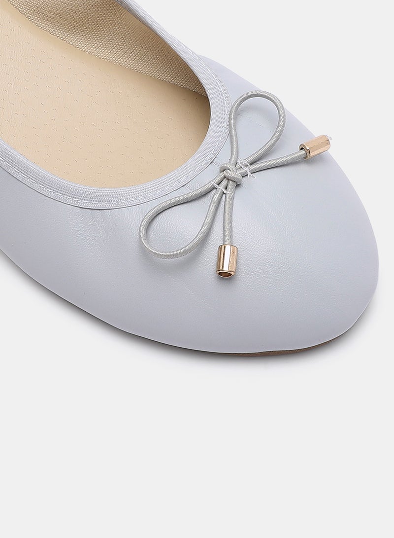 Aila - Bow Detailed Slip On Ballerina Light Blue - Image 1