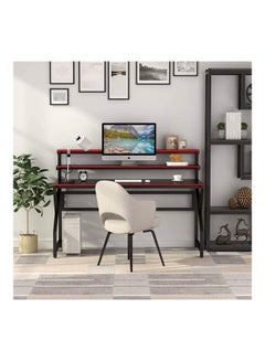VORDERN Computer Desk With Monitor Stand Black  - Image 4
