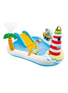 INTEX Unique Design Water Slide Play Center Inflatable Swimming Fishing Pool 188x218x99cm  - Image 1
