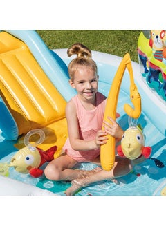 INTEX Unique Design Water Slide Play Center Inflatable Swimming Fishing Pool 188x218x99cm  - Image 5
