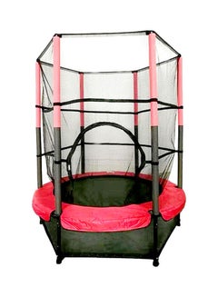 Super Bounceable Round Trampoline With Safety Enclosure Net For Safe And Secure Fun Time 140x160cm