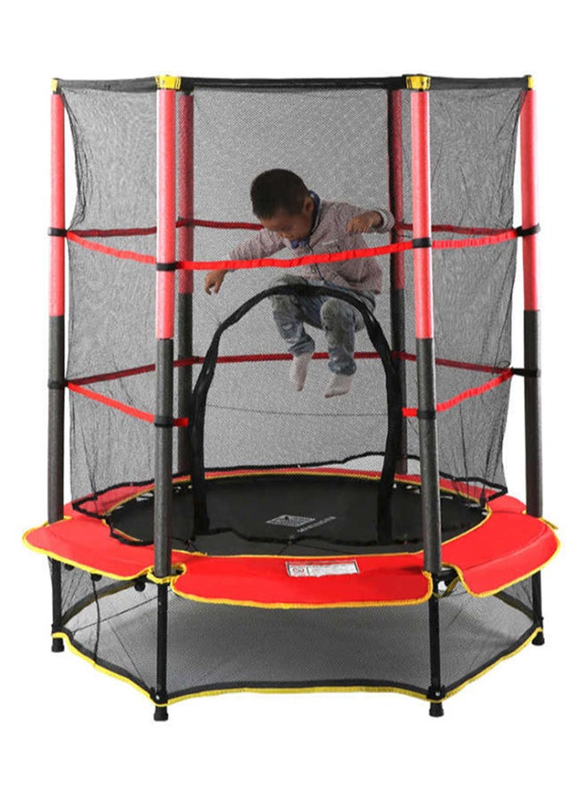 AGD - Super Bounceable Round Trampoline With Safety Enclosure Net For Safe And Secure Fun Time 140x160cm - Image 1
