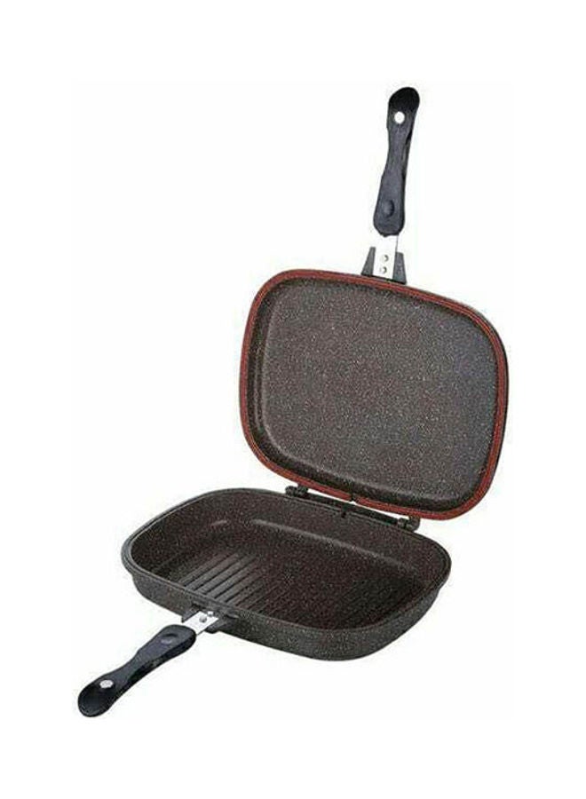 مقلاة شواء من الجرانيت بتصميم مزدوج يمكن استخدامه على الوجهين وسطح مضاد للالتصاق بني 36سم - Image 1