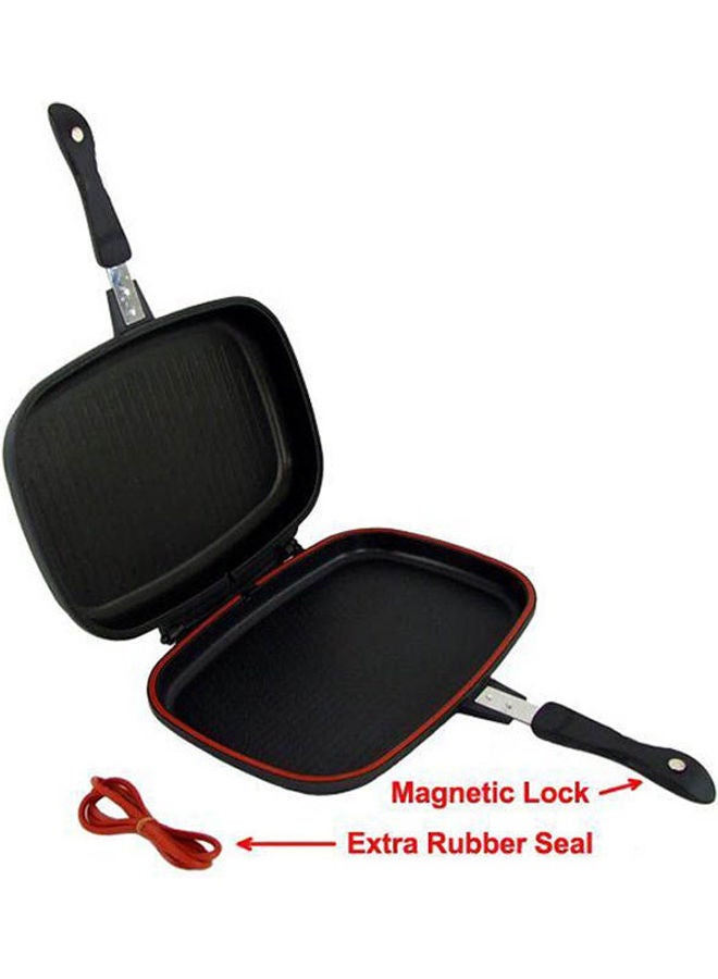 مقلاة شواء من الجرانيت بتصميم مزدوج يمكن استخدامه على الوجهين وسطح مضاد للالتصاق بني 36سم - Image 3