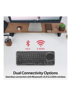 PROMATE Dual Mode Portable Wireless Multimedia Keyboard with Touchpad Black  - Image 2