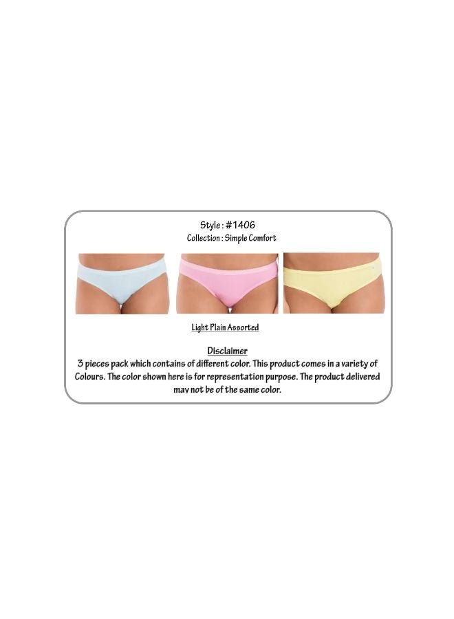 JOCKEY - 3 Pack Of Simple Comfort Hipster Plain Light Assorted - Image 1