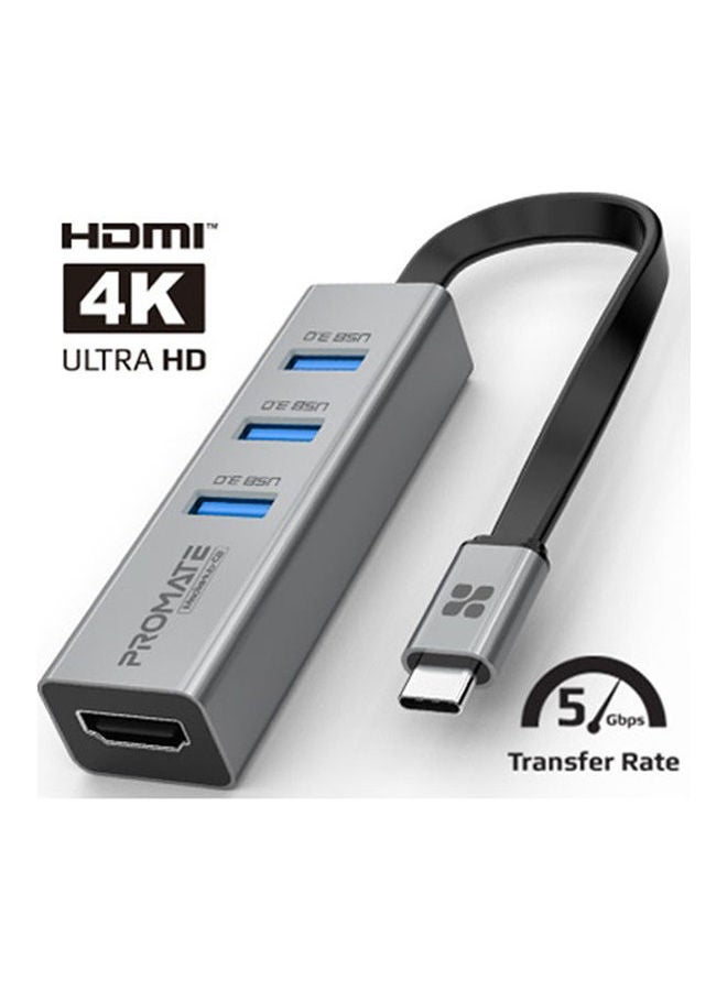 بروميت محول 4K فيفيد كلاريتي من منفذ USB-C إلى منفذ HDMI متعدد الألوان 