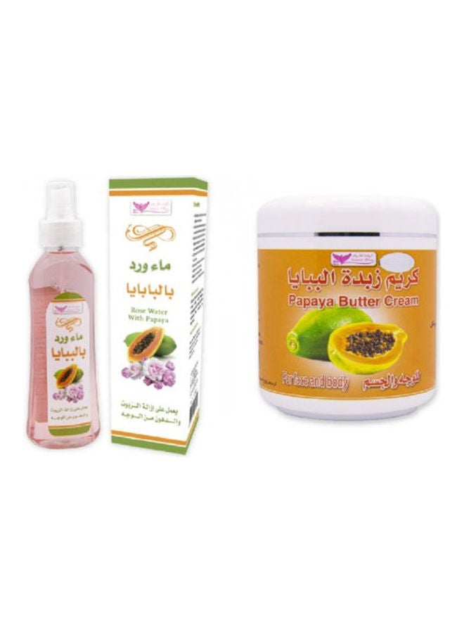 Kuwait Shop 2-Piece Papaya Set For Skin Lightening Yellow/Clear 700ml - Image 1