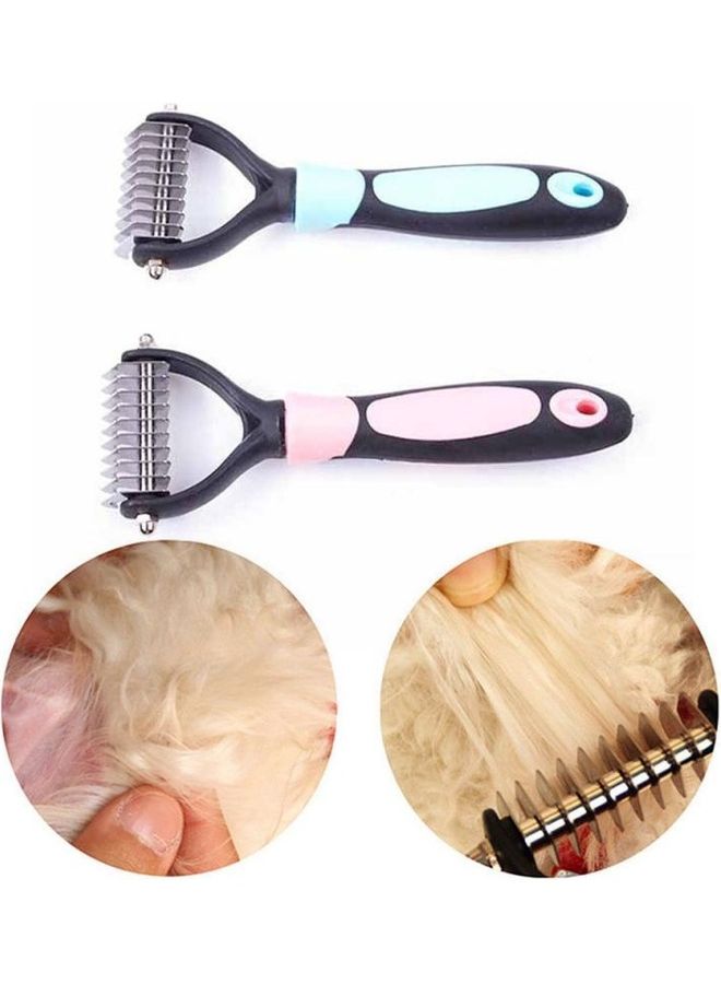 Double-Sided Hair And Brush Trimming  Comb Black/Blue - Image 3