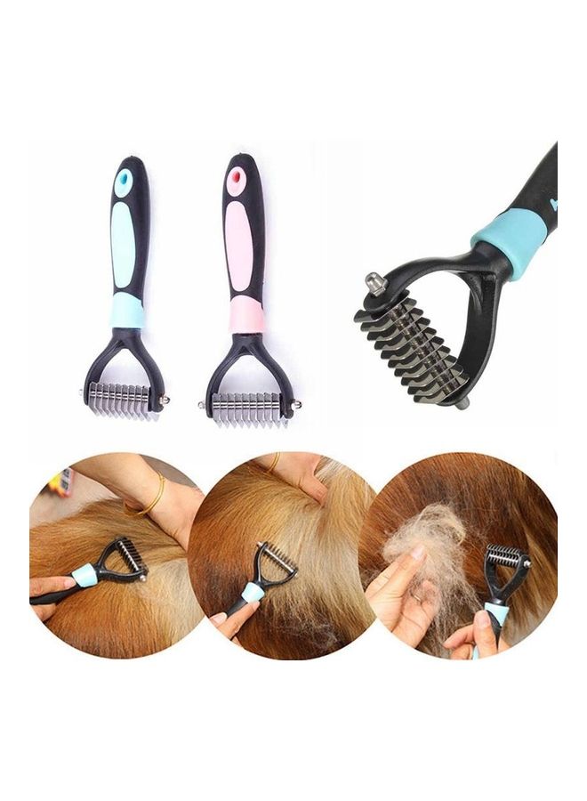 Double-Sided Hair And Brush Trimming  Comb Black/Blue - Image 4