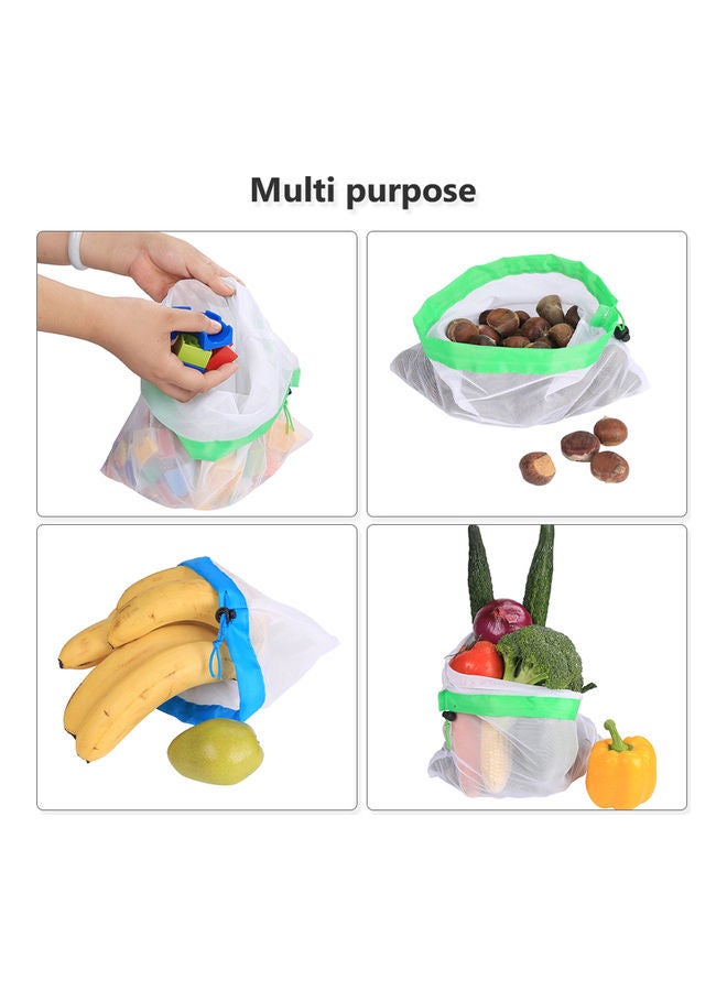 12-Piece Grocery Bag Set White/Red/Blue Large Bag(17x12), Medium Bag(12x14), Small Bag(12x8)inch  - Image 3