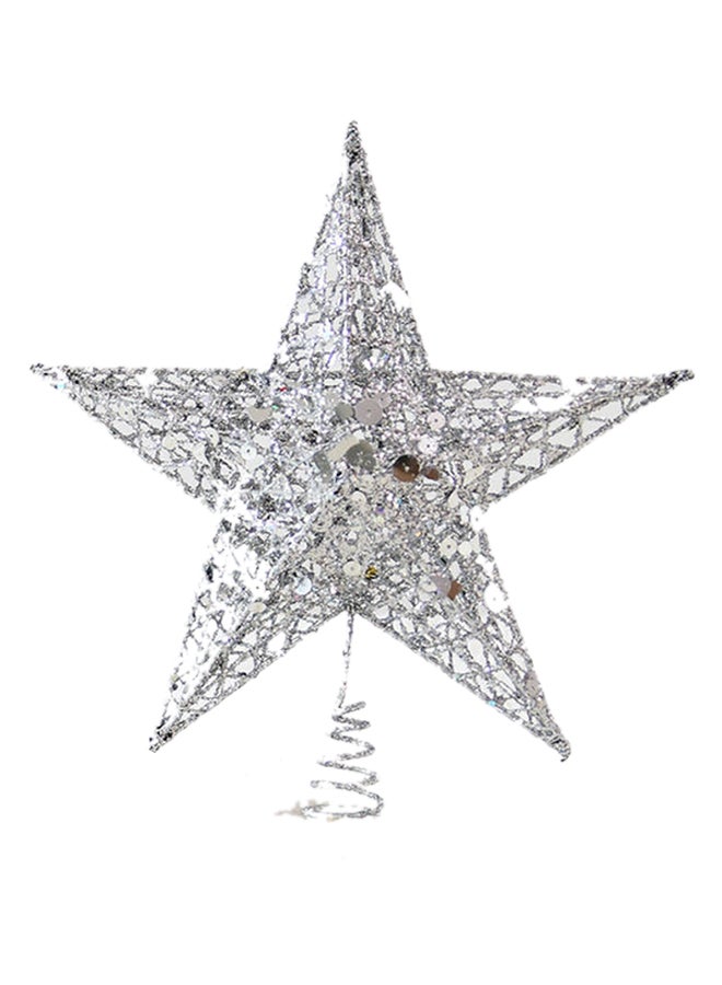 Tree Top Sparkle Star Silver 20cm 