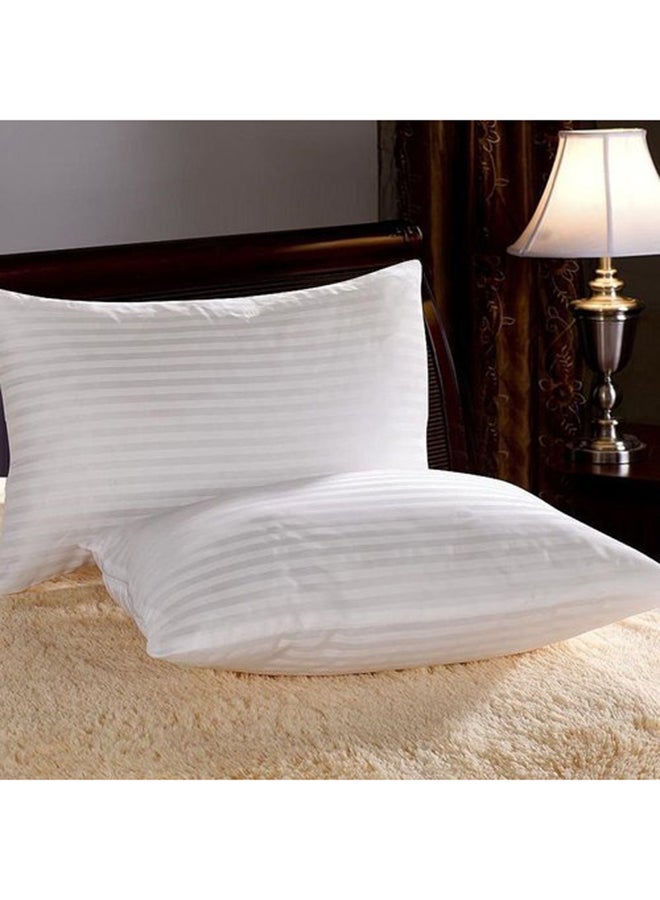 Maestro 2-Piece Hotel Striped Pillow Set Microfiber White 50x70cm  - Image 1