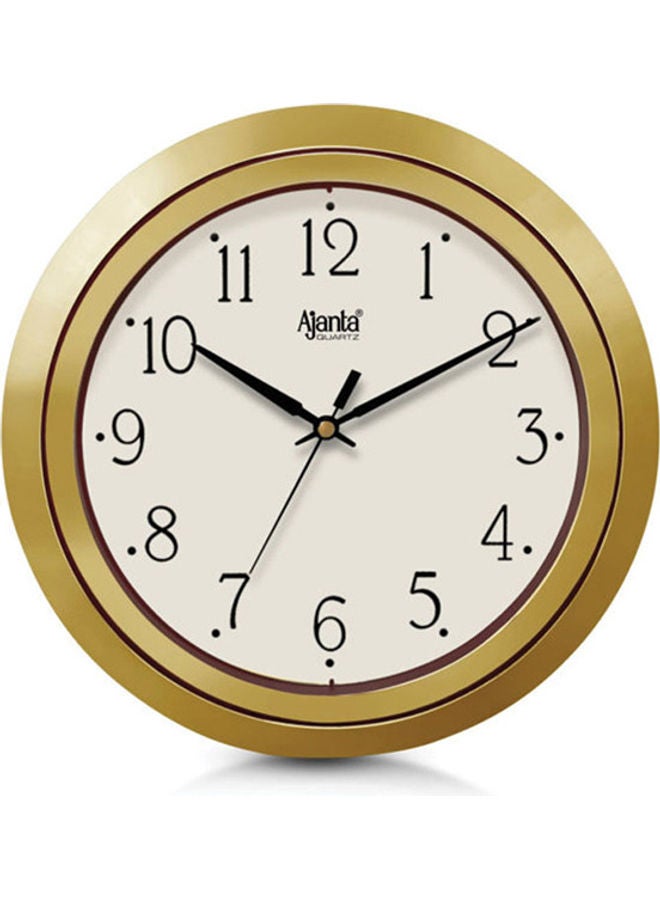 أجانتا ساعة حائط بتصميم بسيط ذهبي-أبيض - Image 1