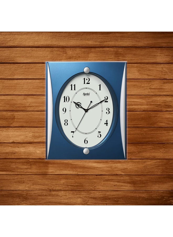 أجانتا ساعة حائط بعقارب بتصميم بسيط أزرق-أبيض  - Image 2