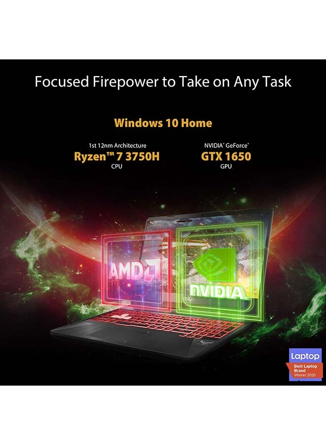 ASUS - TUF Gaming FX505D Laptop With 15.6-Inch Display, AMD Ryzen 7 3750H Processor/16GB RAM/512GB SSD/4GB NVIDIA GeForce GTX1650/Win10/Arb-KB English/Arabic Gun Metal - Image 1