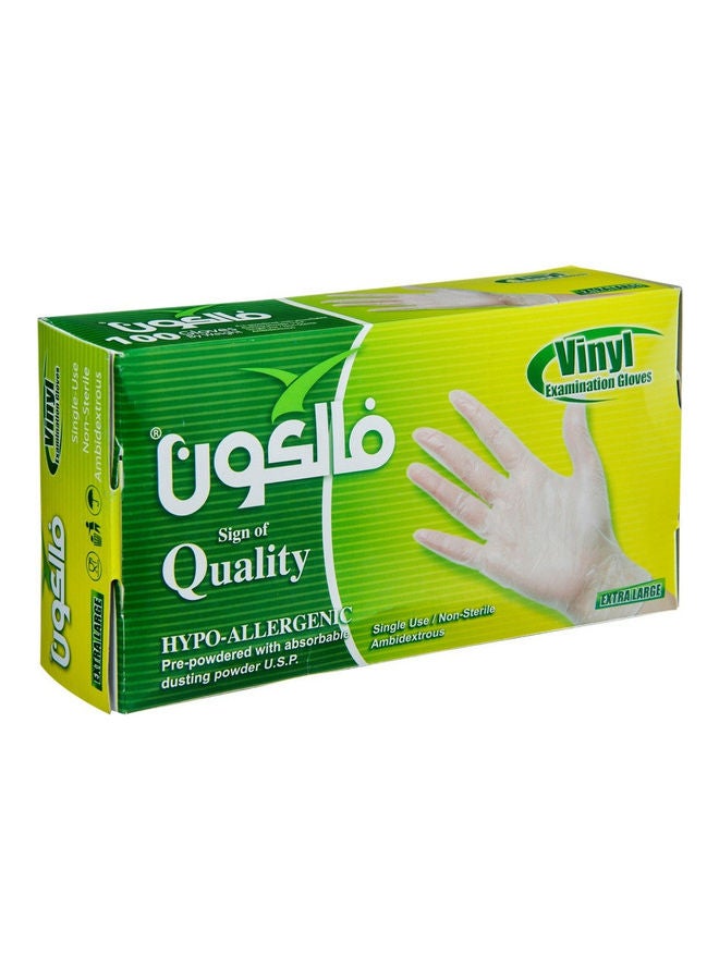 Falcon 100-Piece Vinyl Examination Gloves Clear XL Clear XL