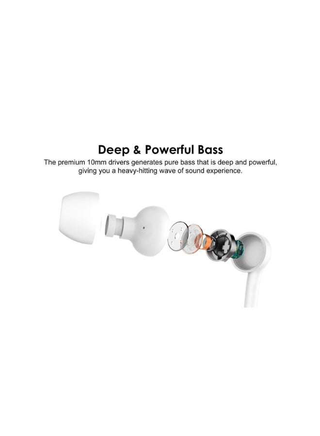 Oraimo Conch In-Ear Strong Bass Wired Earphone with Mic White - Image 3