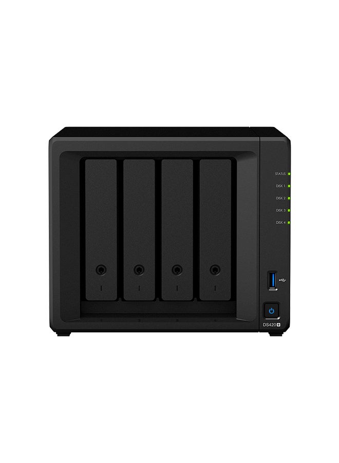 سينولوجي - جهاز تخزين شبكي NAS Diskstation DS420+ مزود بعدد 4 فتحات، وذاكرة DDR4 سعة 2 جيجابايت أسود - Image 1