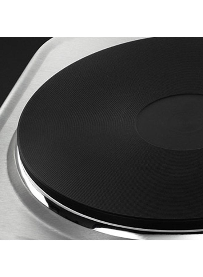Russell Hobbs Stainless Steel 2-Plate Electric Mini Hob, 1900 - 2250W Large & 750W Small Hot Plate, Variable Rotary Heat Controls, Neon Power Indicators, Non-Slip Feet 2250 W 15199 Silver - Image 3