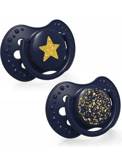 lovi 2 Piece Dynamic Silicone Pacifier Stardust - 6-18 M, Blue  - Image 2