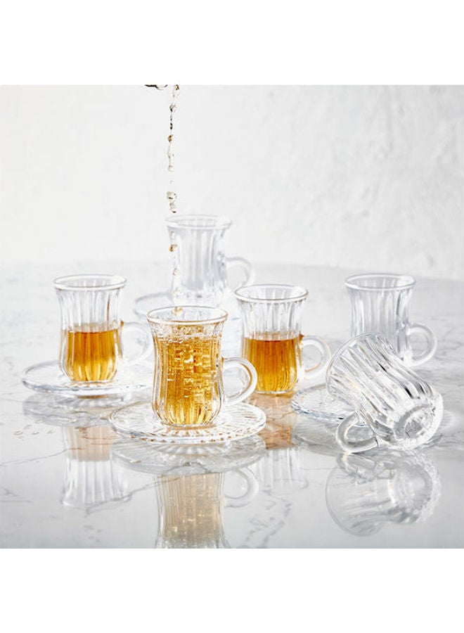 Bager Carmen 12-Piece Istikan And Saucer Set Clear