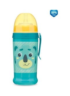 Canpol babies Canpol babies Non-spill Sport Cup with Silicon Straw 350ml HELLO LITTLE turquoise  - Image 1