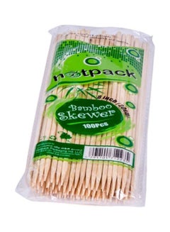 Hotpack 100-Piece Bamboo Skewer Set Beige 8inch  - Image 1