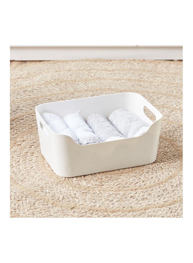 Home Center Bailey Low Storage Basket White 10.4X16.8X24cm - Image 1
