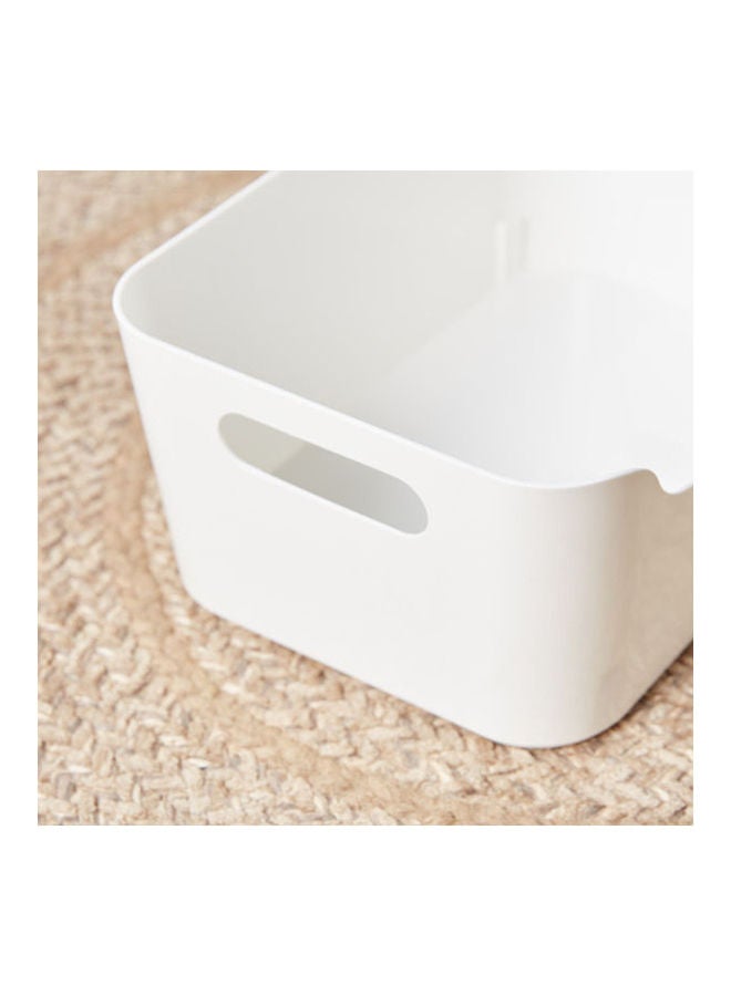 Home Center Bailey Low Storage Basket White 10.4X16.8X24cm - Image 2