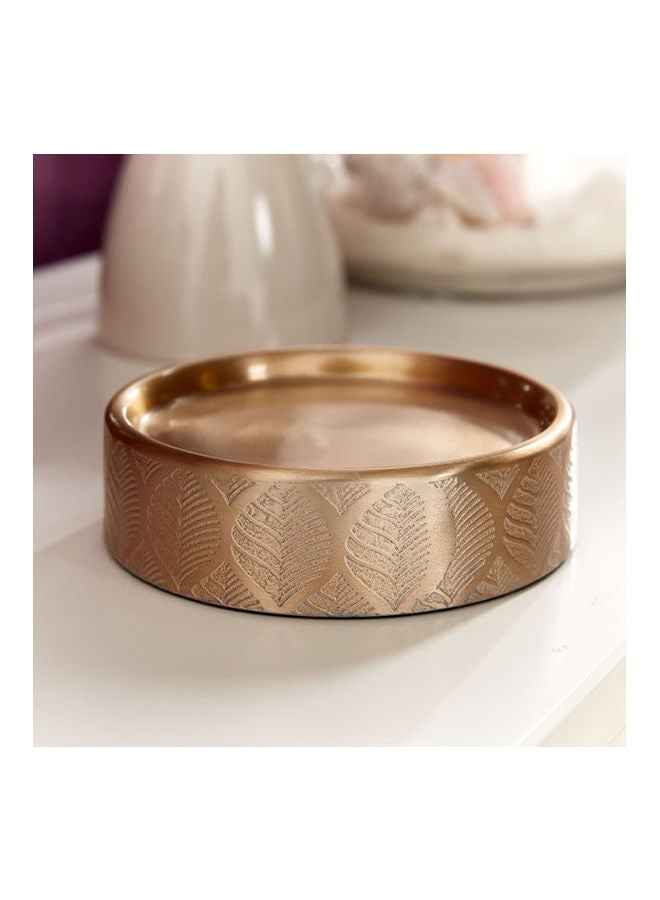 Textured Soap Dish With Leaf Patterns Gold-tone 12X12X4cm - v1627892927/N49681661A_1