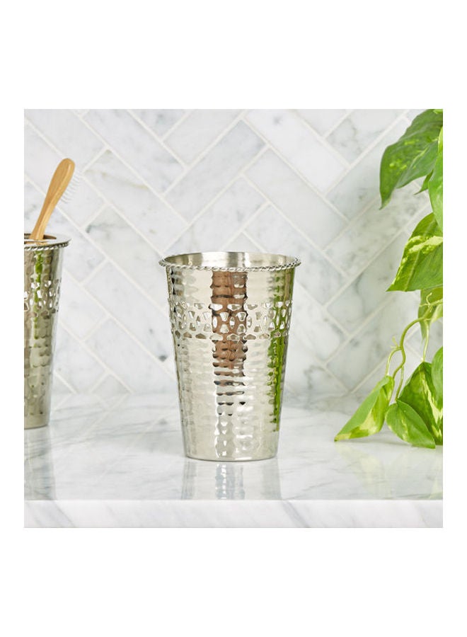 Home Center Gleam Textured Tumbler Silver 12X9X9cm - Image 1