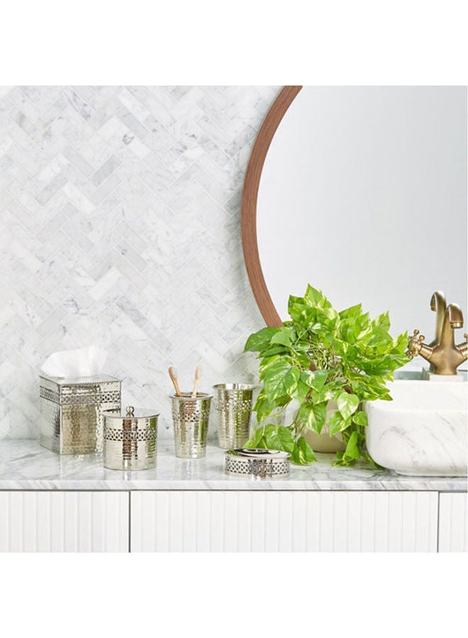 Home Center Gleam Textured Tumbler Silver 12X9X9cm - Image 2