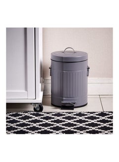 Home Center Retro Pedestal Touch Trash Can Grey 20X20X30cm  - Image 1