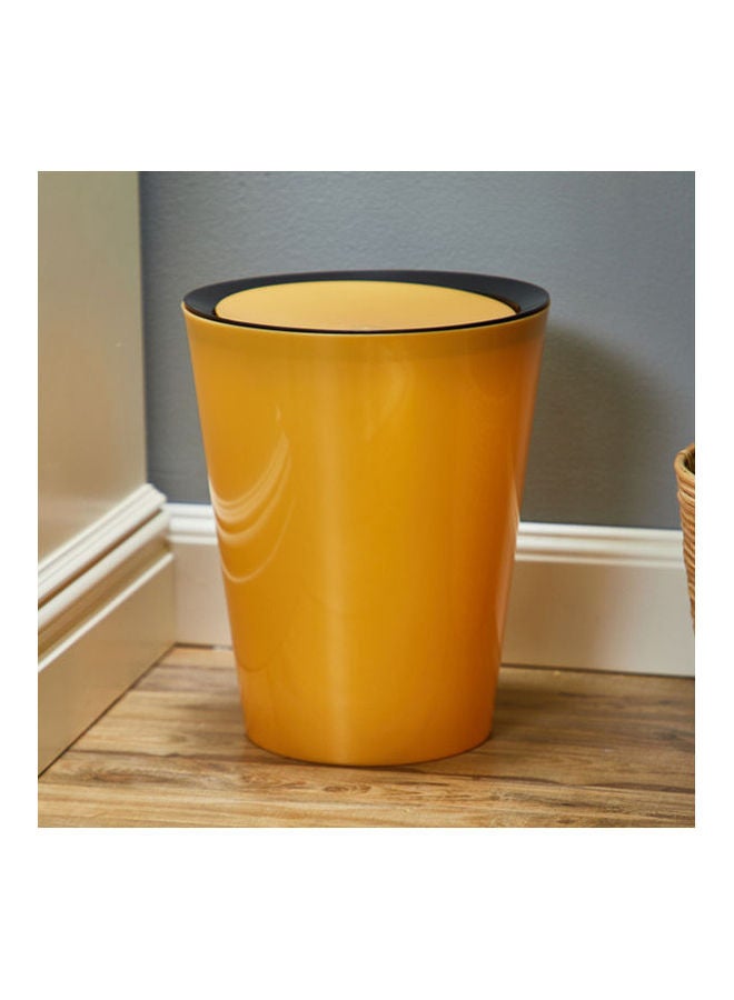Home Center Round Waste Bin With Flip And Lid Orange 8.5Liters - Image 1