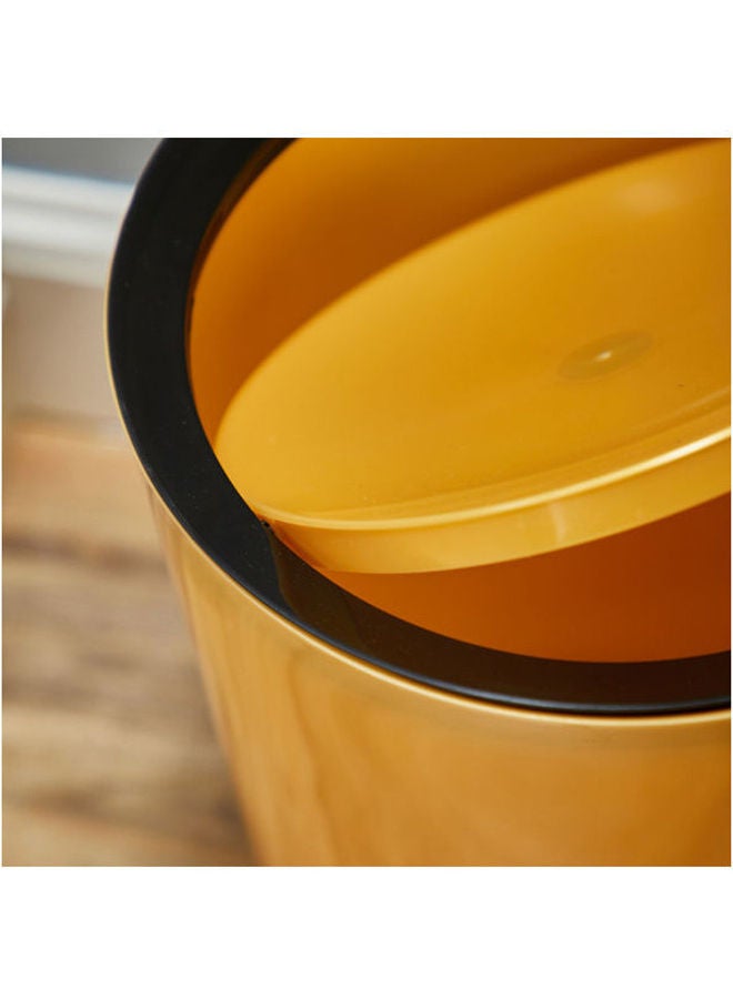 Home Center Round Waste Bin With Flip And Lid Orange 8.5Liters - Image 2
