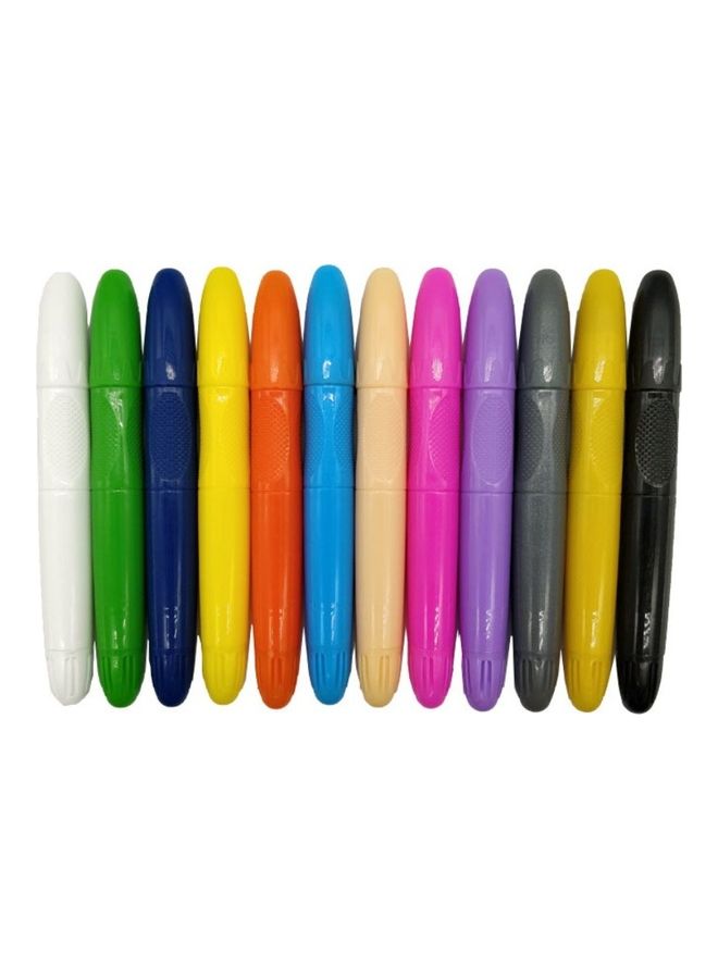 طقم أقلام تلوين دوّارة قابلة للغسل من دون استخدام اليدين مُكون من 12 قطعة - Image 1