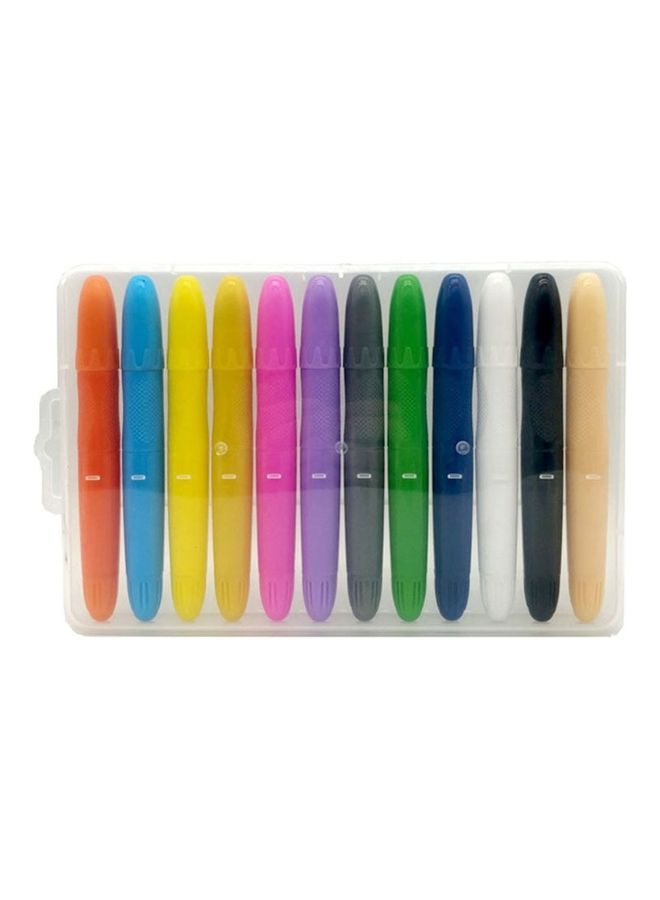 طقم أقلام تلوين دوّارة قابلة للغسل من دون استخدام اليدين مُكون من 12 قطعة - Image 2