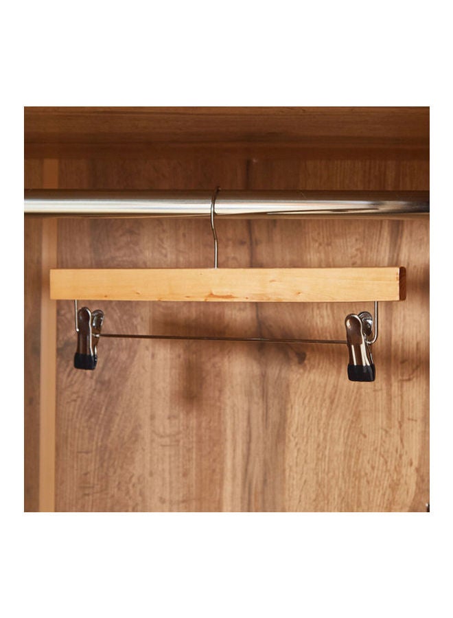 Home Center Lotus Trouser Hanger With Clips - Set Of 3 Woody 16.5X1.2X35cm  - Image 1