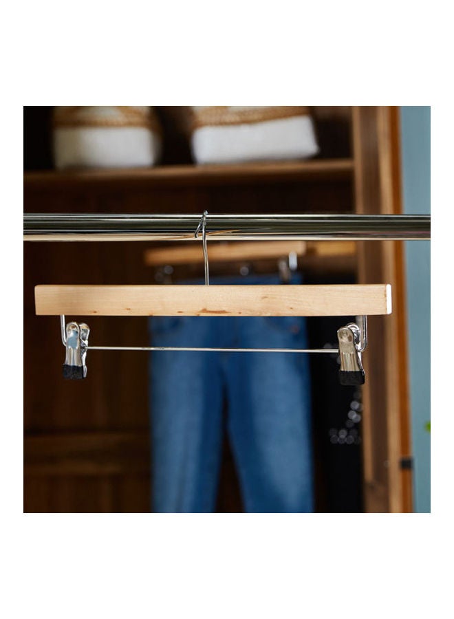 Home Center Lotus Trouser Hanger With Clips - Set Of 3 Woody 16.5X1.2X35cm  - Image 2