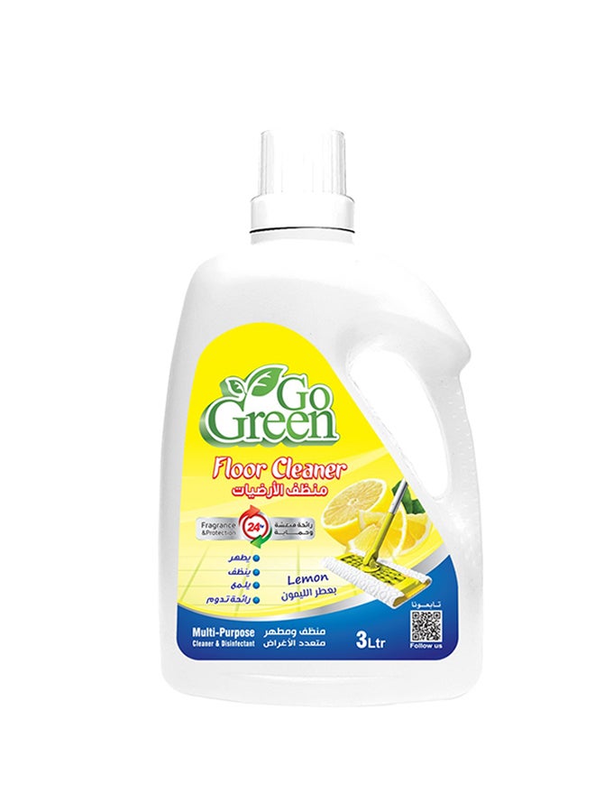 GO GREEN Floor Disinfectant And Cleaner Lemon 3Liters