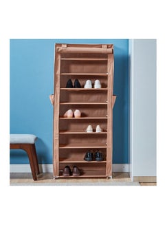 Home Center 9-Tier Shoe Rack With Cover Brown 66X29X155cm  - Image 2