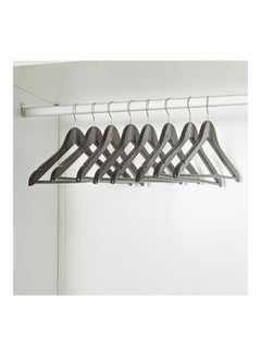 Home Center Lotus Wooden Hanger - Set Of 8 BLack 1.2X23X44.5cm  - Image 1