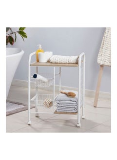 Home Center Cork Storage Trolley White 76.5X57X35.5cm  - Image 1