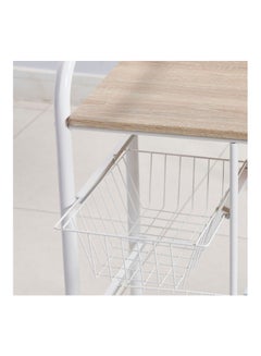 Home Center Cork Storage Trolley White 76.5X57X35.5cm  - Image 2