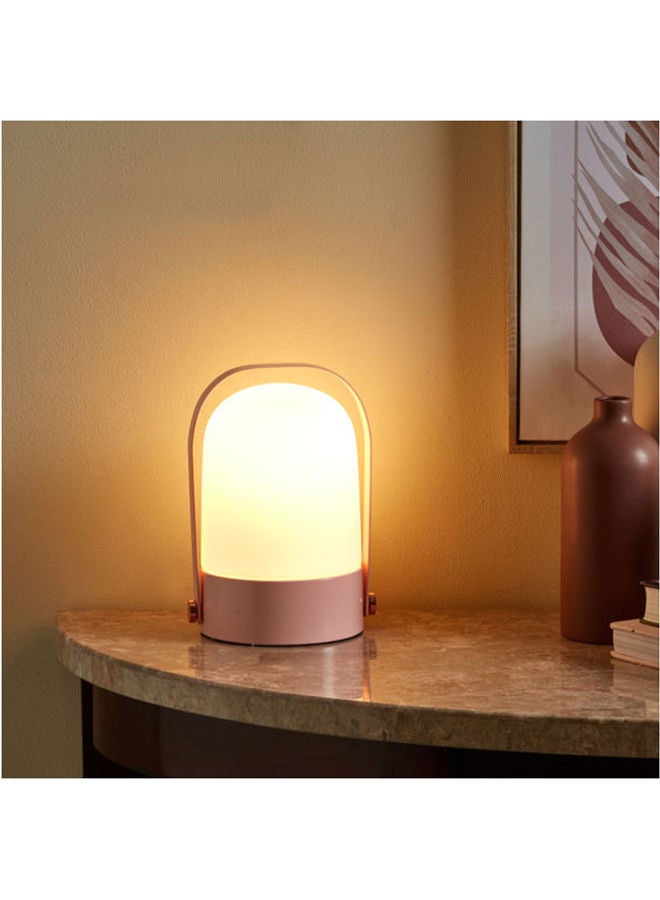 Home Center Glass Table Lamp Pink 24cm - Image 1